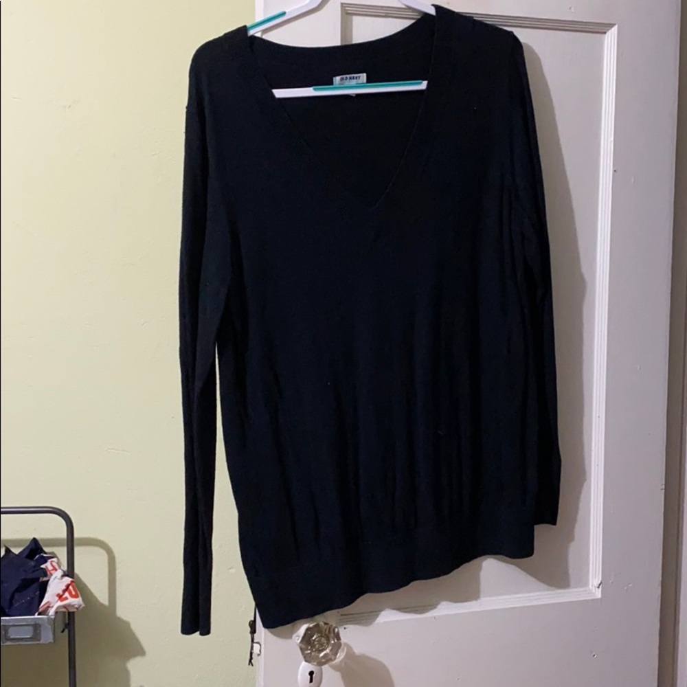 Solid black sweater